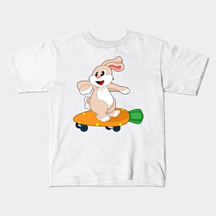 Rabbit Carrot Skateboard Kids T-Shirt